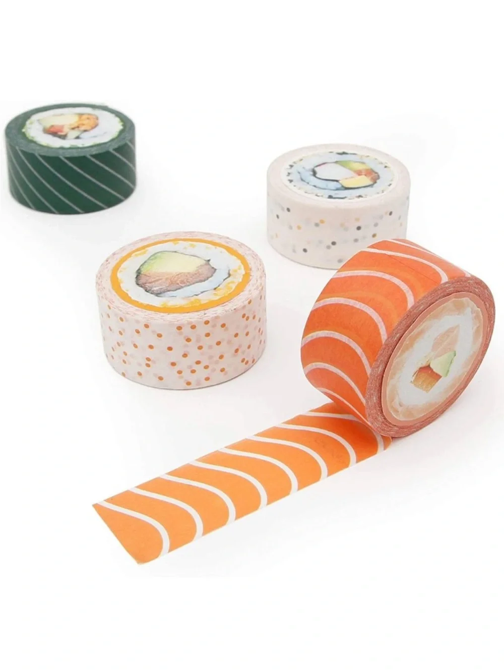Sushi Paper Washi Tape, set includes 4 rolls